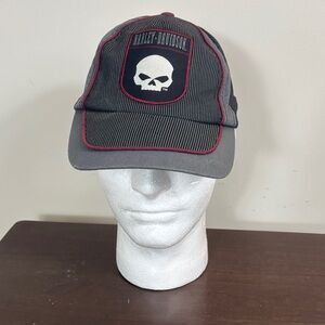 Harley-Davidson Black and Red Skull Baseball Cap